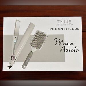 Tyme Iron Pro and Paddle Brush - White & Silver